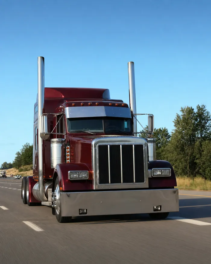Semi truck on a highway